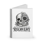 Recovery Skull Floral Spiral Notebook — Ruled Journal for Sobriety & Healing