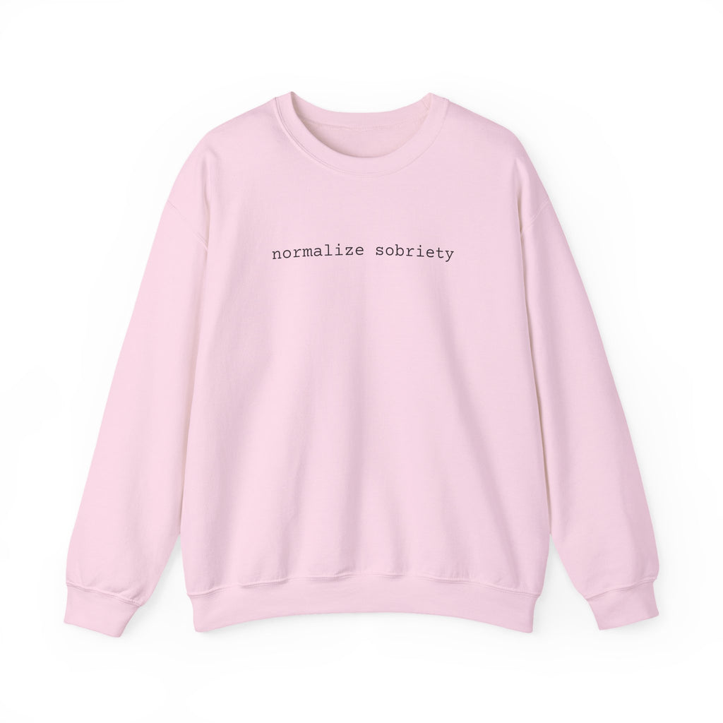 Normalize Sobriety Sweatshirt — White Crewneck