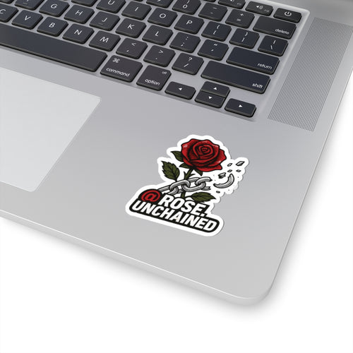 Rose Unchained Kiss-Cut Sticker — Red Rose & Broken Chain Decal