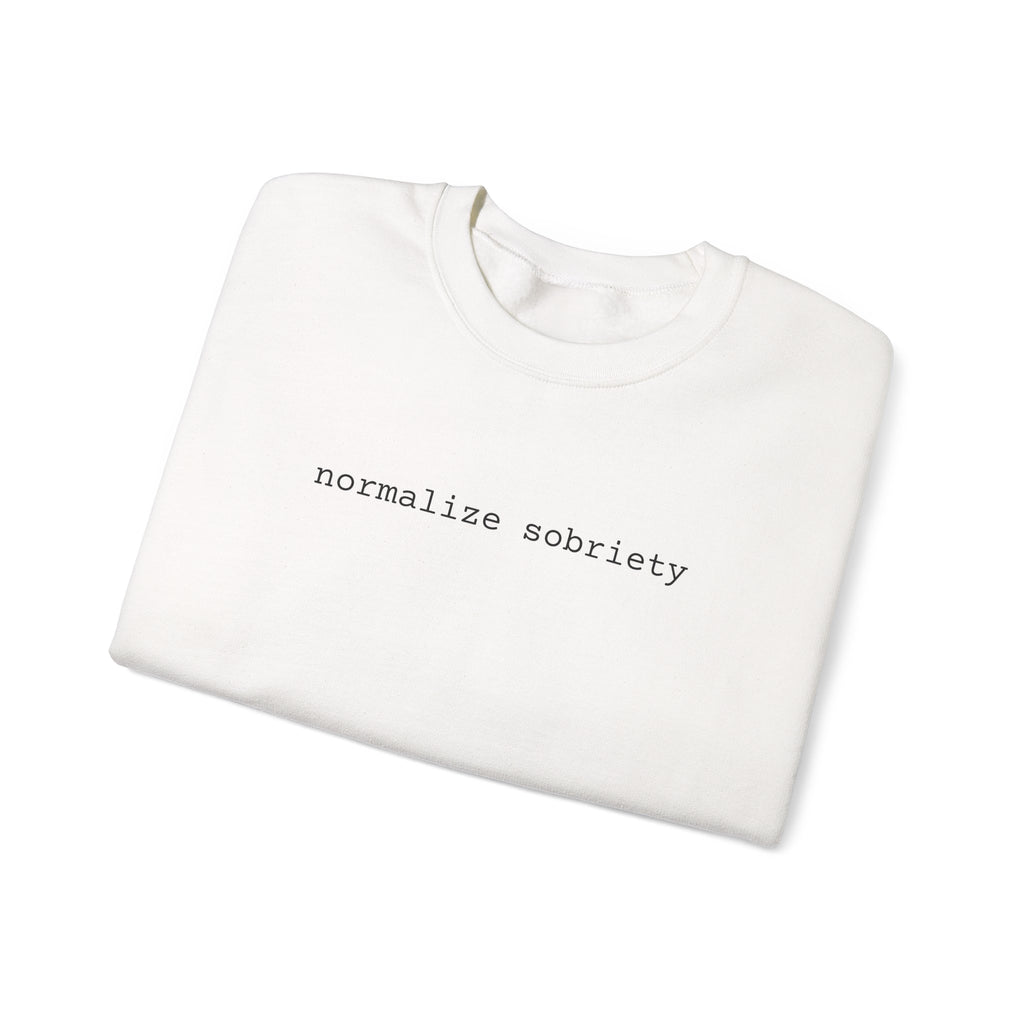 Normalize Sobriety Sweatshirt — White Crewneck