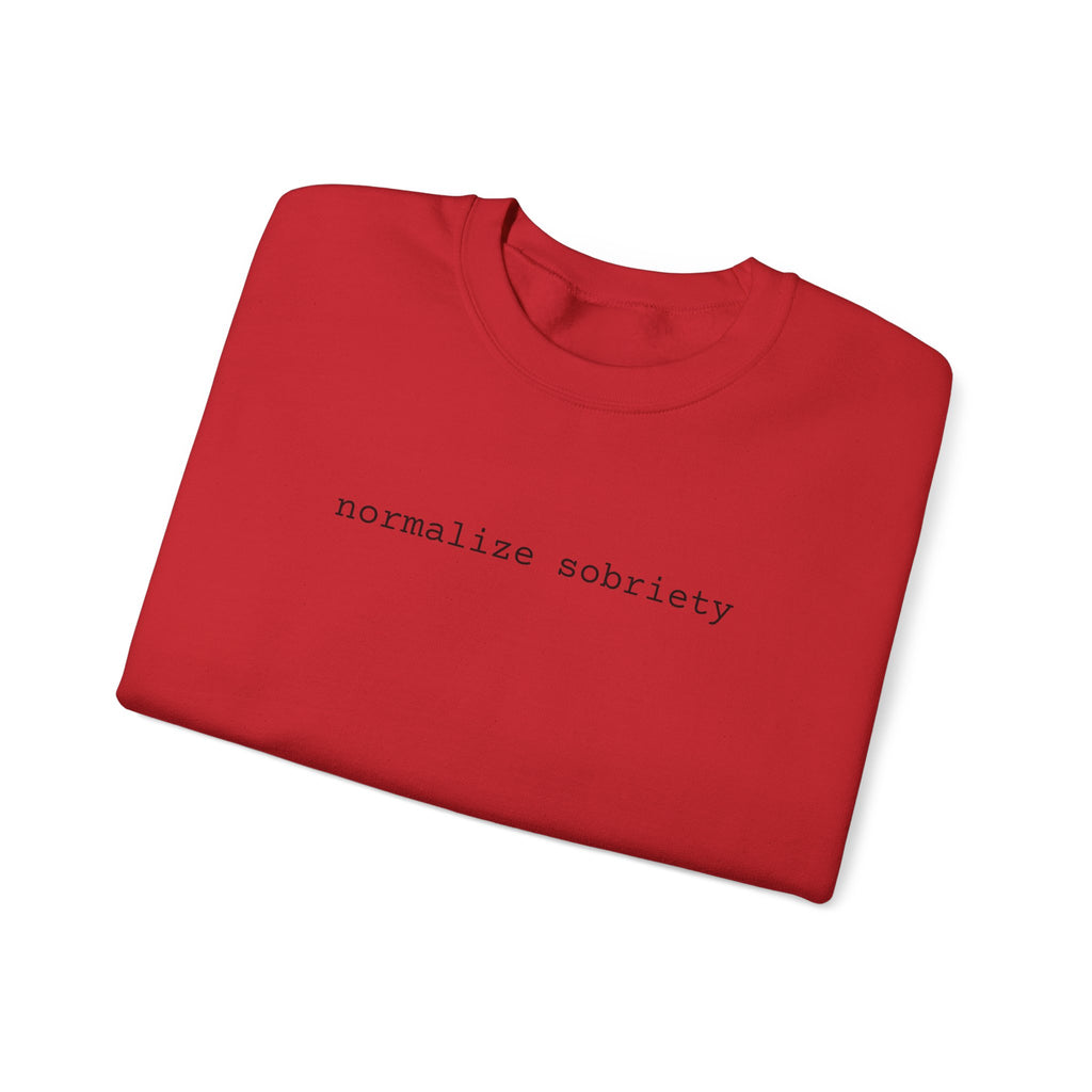 Normalize Sobriety Sweatshirt — White Crewneck