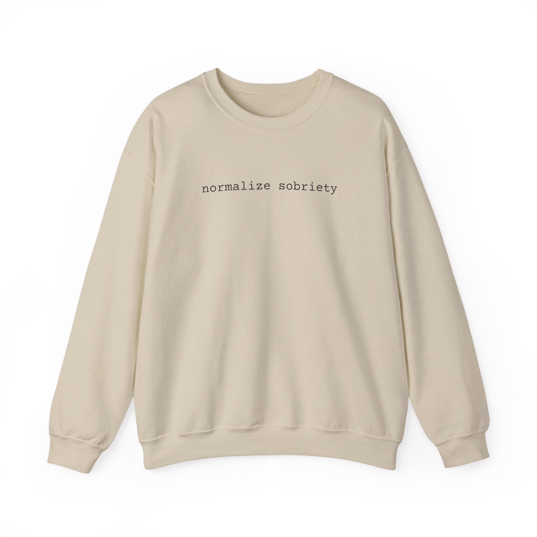 Normalize Sobriety Sweatshirt — White Crewneck