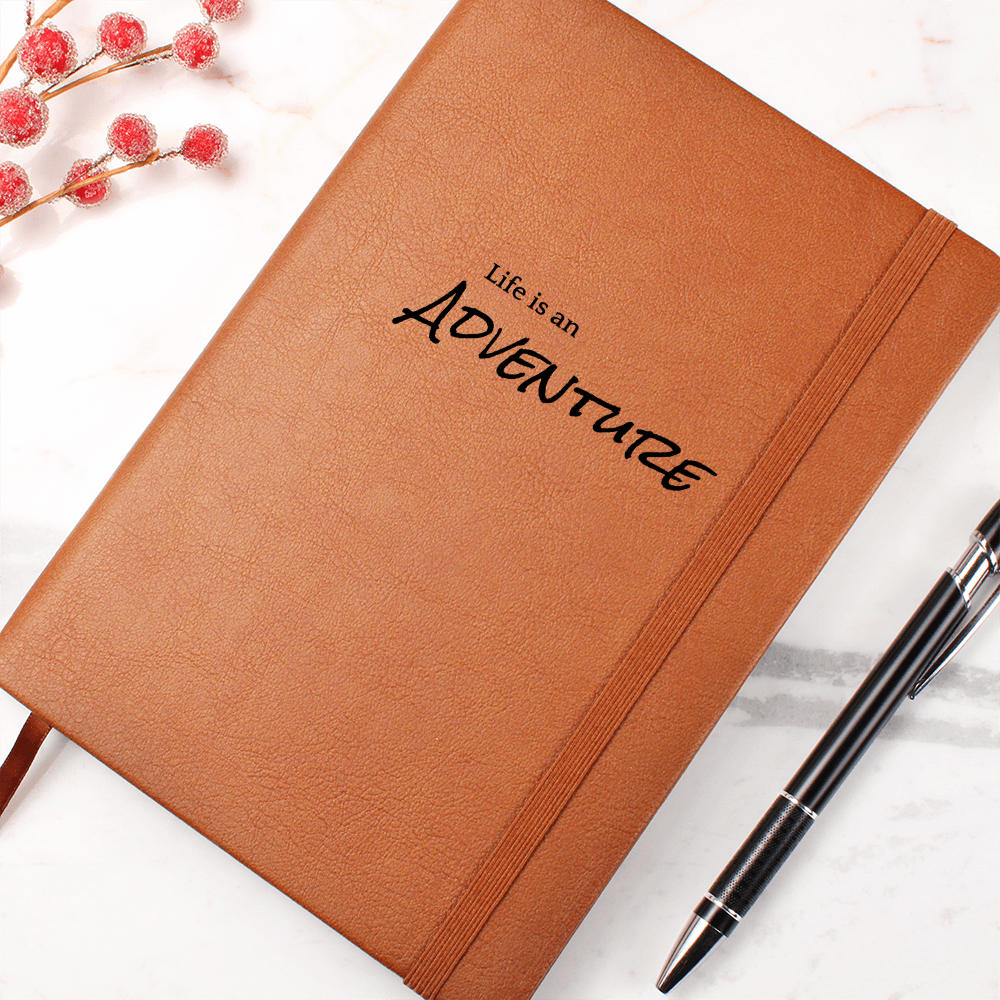 Life Is an Adventure – Graphic Leather Journal for Dreamers & Storytellers