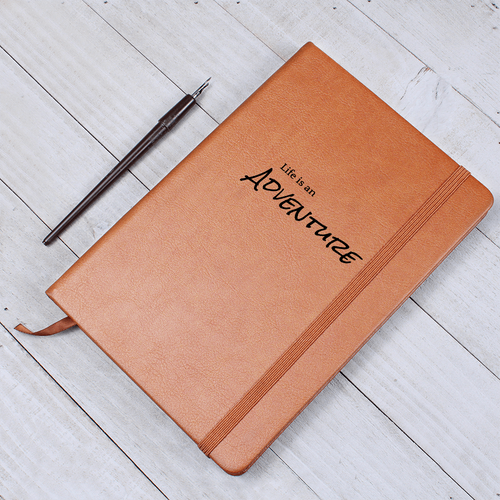 Life Is an Adventure – Graphic Leather Journal for Dreamers & Storytellers