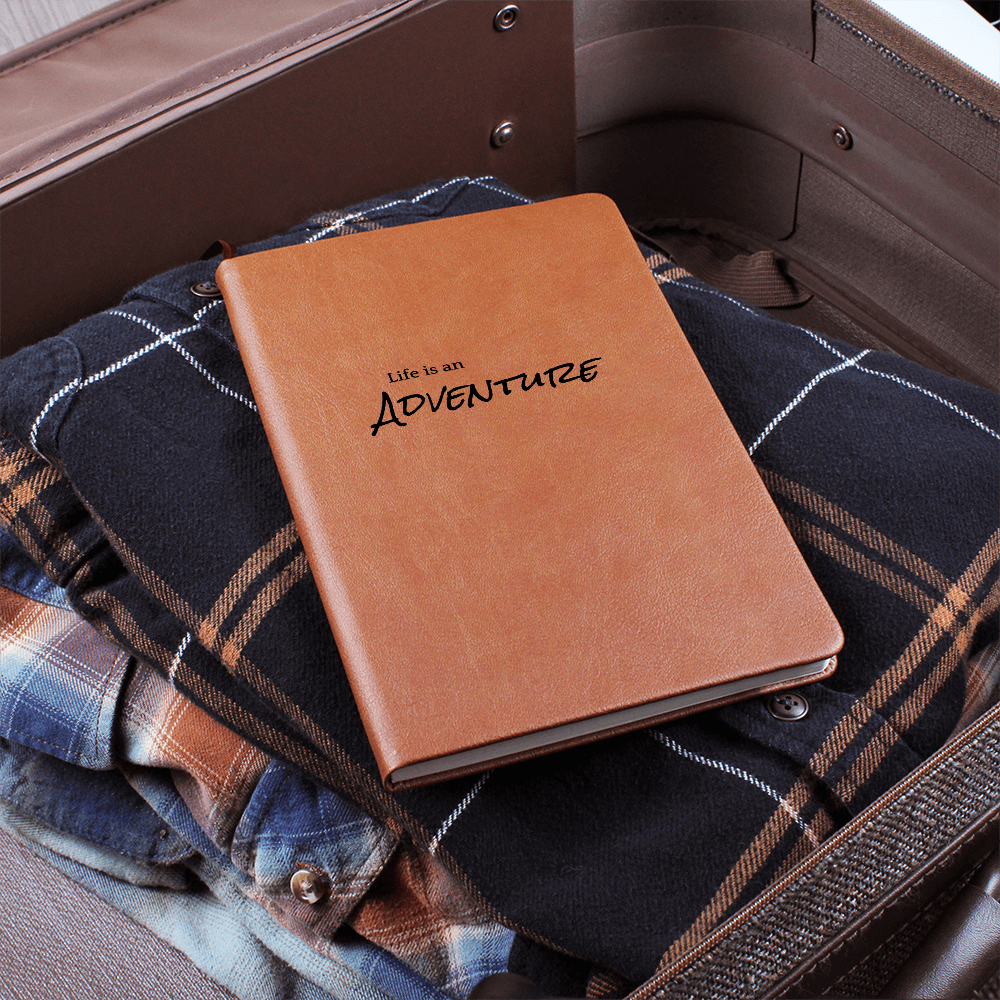 Life Is an Adventure – Graphic Leather Journal for Dreamers & Storytellers