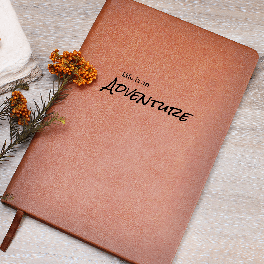Life Is an Adventure – Graphic Leather Journal for Dreamers & Storytellers