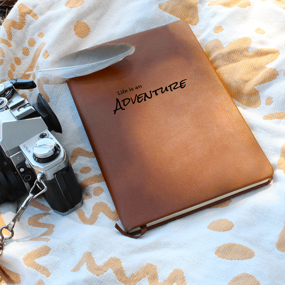 Life Is an Adventure – Graphic Leather Journal for Dreamers & Storytellers